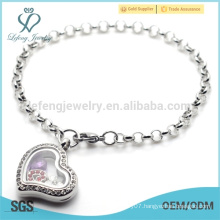 Wholesale jewelry memory charms bracelet, fancy style programmable chain bracelet for girl